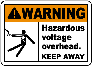 Hazardous Voltage Overhead Label