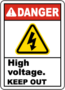 Danger High Voltage Keep Out Sign