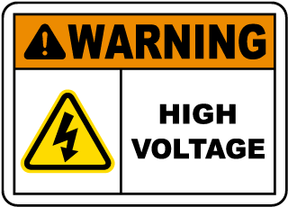 Warning High Voltage Label