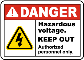 Hazardous Voltage Keep Out Label