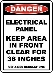 Danger Keep Area Clear For 36 Inches Floor Label