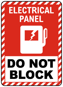 Electrical Panel Do Not Block Floor Label