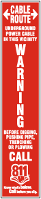 Warning Before Digging Call 811 Label