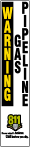 Warning Gas Pipeline Label