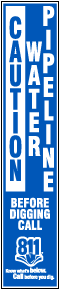 Caution Water Pipeline Label