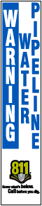 Warning Water Pipline Label