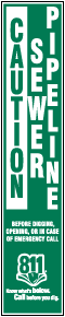 Caution Sewer Pipeline Label