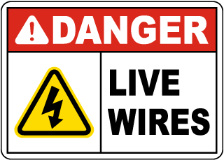 Danger Live Wires Sign