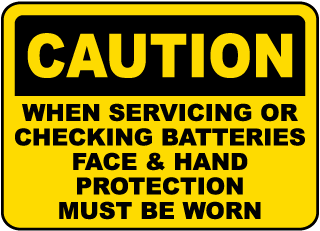 When Servicing Batteries Sign