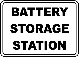 Battery Storage Station Sign