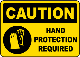 Hand Protection Required Sign