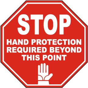 Hand Protection Required Floor Sign