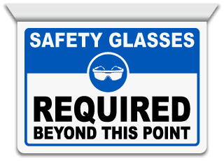 2-Way Safety Glasses Required Sign
