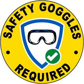 Safety Goggles Required Floor Sign