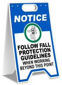 Follow Fall Protection Guidelines Floor Sign