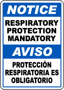 Bilingual Respiratory Protection Mandatory Sign