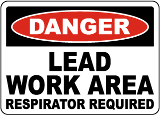 Lead Work Area Respirator Required Sign