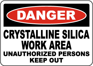 Crystalline Silica Work Area Sign