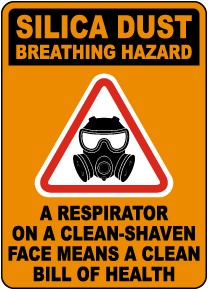 Silica Dust Breathing Hazard Sign