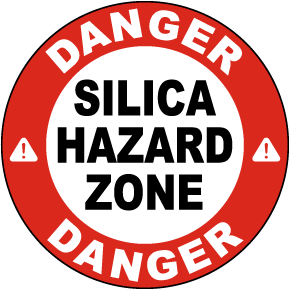 Danger Silica Hazard Zone Floor Sign 