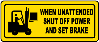 Shut Off Power and Set Brake Label