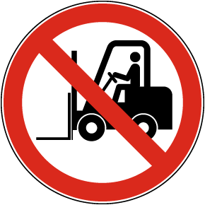 No Forklift Floor Sign