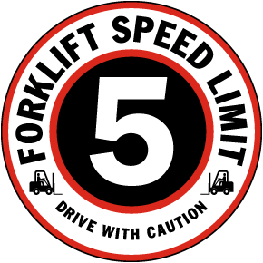 Forklift Speed Limit 5 MPH Floor Sign