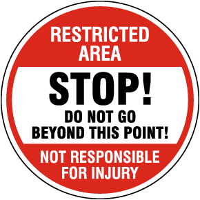 Restricted Area Floor Sign