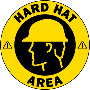 Hard Hat Area Floor Sign