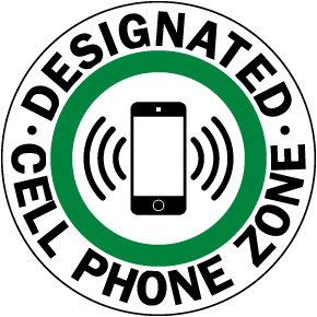 Designated Cell Phone Zone Floor Sign