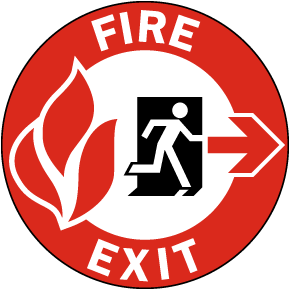 Fire Exit Floor Sign