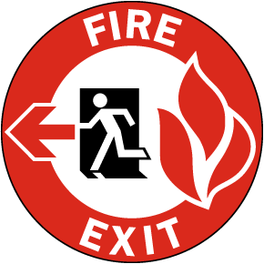 Fire Exit Floor Sign