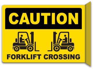 Caution Forklift Crossing Sign