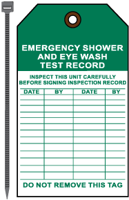 Shower / Eye Wash Test Record Tag