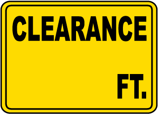Clearance Height Sign