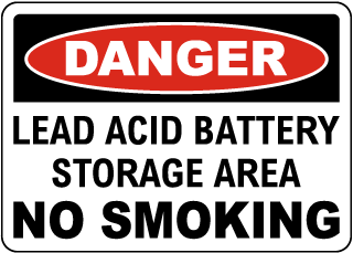 Lead Acid Battery Storage Sign