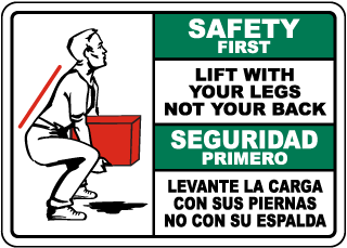Blingual Lift With Your Legs Sign