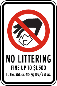 Illinois No Littering Sign