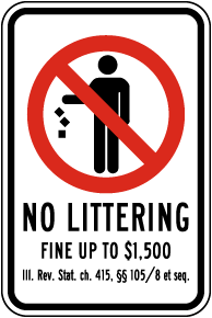 Illinois No Littering Sign