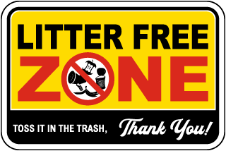 Litter Free Zone Sign