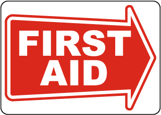 Directional First Aid Sign