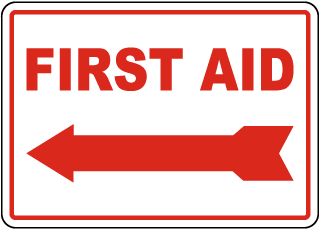 Directional First Aid Sign