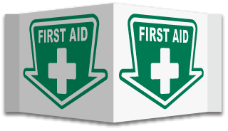 3-Way First Aid Sign