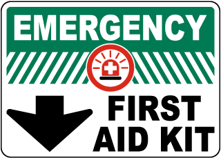 Emergency First Aid Kit Sign