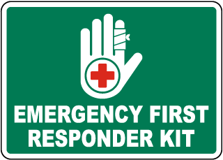 Emergency First Responder Kit Sign