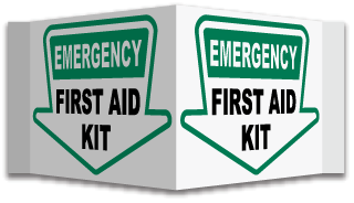 3-Way First Aid Kit Sign