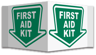 3-Way First Aid Kit Sign