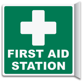 2-Way First Aid Station Sign