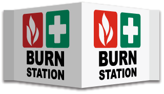 3-Way Burn Station Sign