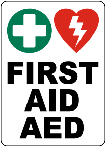 First Aid AED Sign